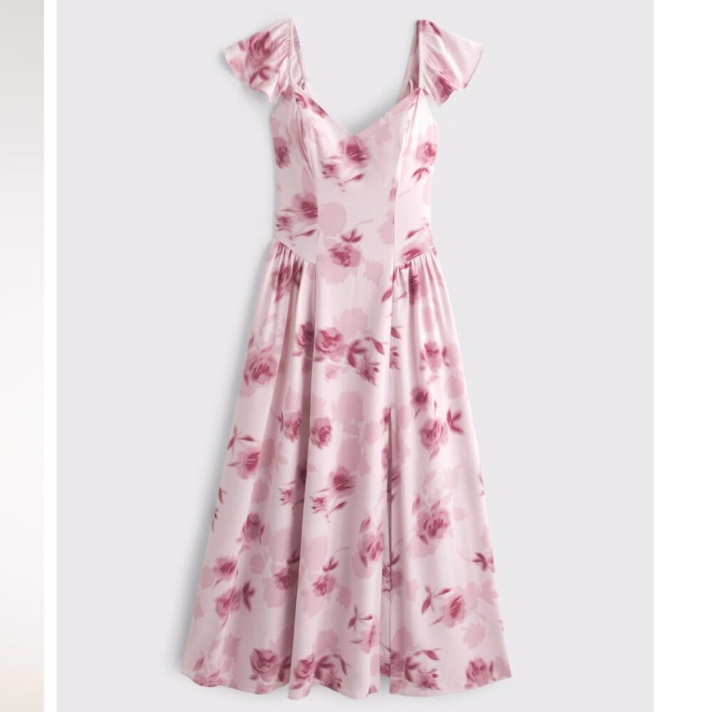 Abercrombie & Fitch - Flutter Sleeve Midi Dress NEW